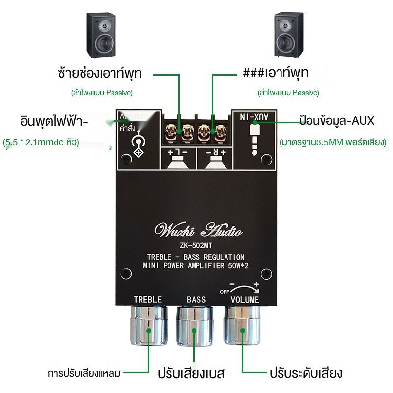 แอมป์จิ๋ว-zk-502mt-บลูทูธ-5-0-ซับวูฟเฟอร์เครื่องขยายเสียง-กำลังขับ-2-50w-amplifier-bluetooth-แอมจิ๋ว-2-0-ช่องเครื่องขยาย