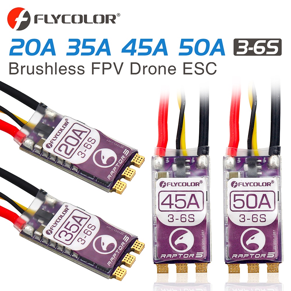 flycolor-raptor5-โดรนบังคับ-esc-3-6s-esc-32bit-g701-pwm-128k-single-20a-35a-45a-50a-ecs-สําหรับโดรนแข่งขัน-fpv