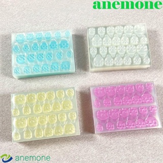 Anemone สติกเกอร์ติดเล็บปลอม แบบใส สองด้าน สีชมพู กันน้ํา DIY