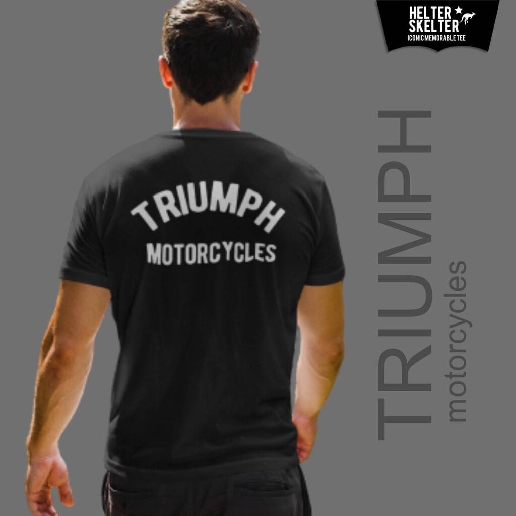 ใหม่-เสื้อยืดพิมพ์ลายพรีเมี่ยม-เสื้อยืดพิมพ์ลายแฟชั่น-triumph-motorcycle-clic-caferacer-custom-motorcycle-bikers-brothe