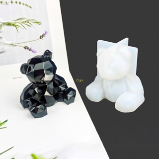 Flgo แม่พิมพ์ซิลิโคนเรซิ่น อีพ็อกซี่ รูปหมี 3D สําหรับแขวนตกแต่งบ้าน DIY