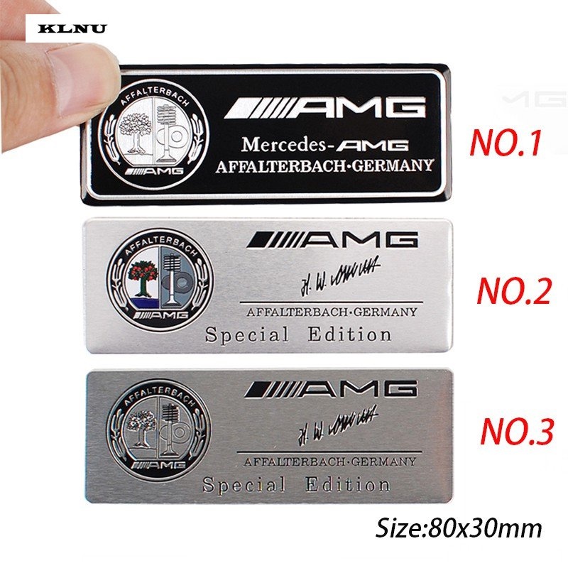 klnu-สติกเกอร์โลหะ-ลายตราสัญลักษณ์-amg-brabus-สําหรับติดตกแต่งรถยนต์-mercedes-benz-w203-w204-w168-cla-gla-glk