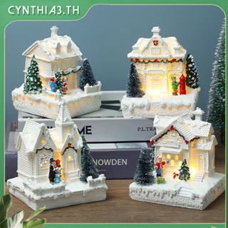 14เซนติเมตรแสงคริสต์มาสหมู่บ้านบ้านตกแต่งคริสต์มาสสำหรับบ้านของขวัญคริสต์มาสเครื่องประดับคริสต์มาส Cynthia