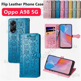 เคสโทรศัพท์มือถือหนัง ฝาพับแม่เหล็ก กันกระแทก พร้อมช่องใส่บัตร หรูหรา สําหรับ Oppo A98 A78 A58 Nfc A58Nfc A38 A18 A17K A17 K A 98 A 78 A 58 A 38 A 18 A 17 5G