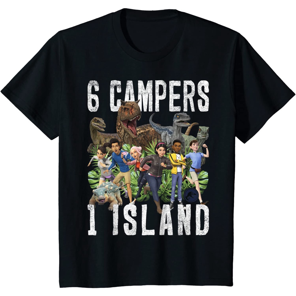 เสื้อยืดผ้าฝ้ายพิมพ์ลายเสื้อยืด-พิมพ์ลาย-jurassic-world-camp-cretaceous-6th-campers-1is-สําหรับผู้ชาย