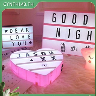2023ใหม่ LED Night Light กล่อง Usb/ แบตเตอรี่ A4ตัวอักษร/จำนวน/สัญลักษณ์ DIY การ์ดสำหรับตกแต่งงานเลี้ยงวันเกิดโคมไฟตั้งโต๊ะ LED Letter Light กล่อง Cynthia