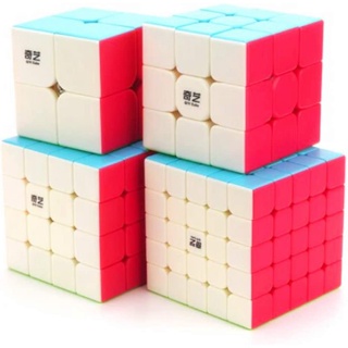 Qiyi ลูกบาศก์มายากลไร้สติกเกอร์ 2X2 3x3 4X4 5X5 พร้อมหนังสือสอนความลับ