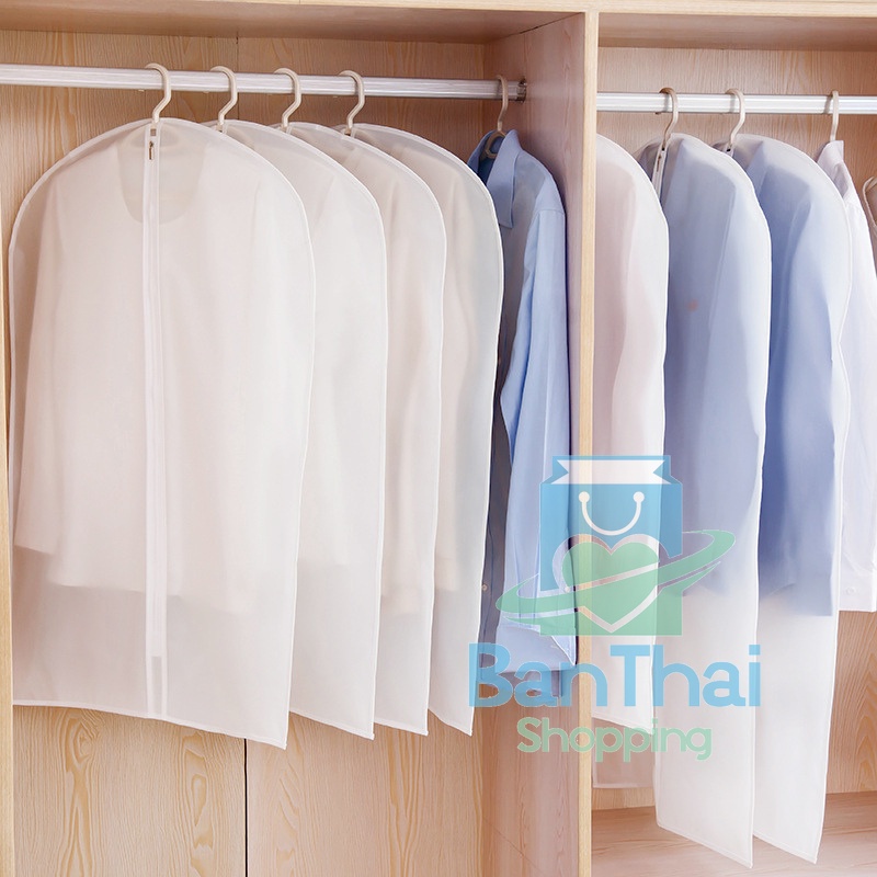 ถุงคลุมเสื้อผ้า-รุ่นแบบซิป-ใส่สูทและเสื้อผ้า-ป้องกันฝุ่นเกาะ-มีเก็บปลายทาง-bt99
