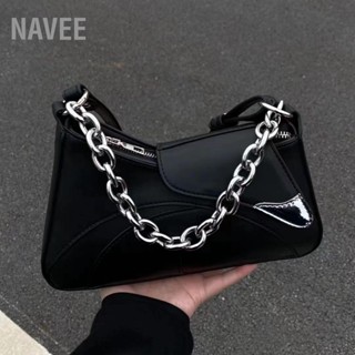 Chain Underarm Bag กระเป๋าถือกระเป๋าสะพายไหล่เดี่ยวแบบเรียบง่ายสำหรับการเดินทางช้อปปิ้ง NAVEE