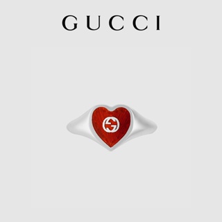[พร้อมส่ง] Gucci GUCCI แหวนหัวใจ แบบเคลือบ ลายหัวใจ
