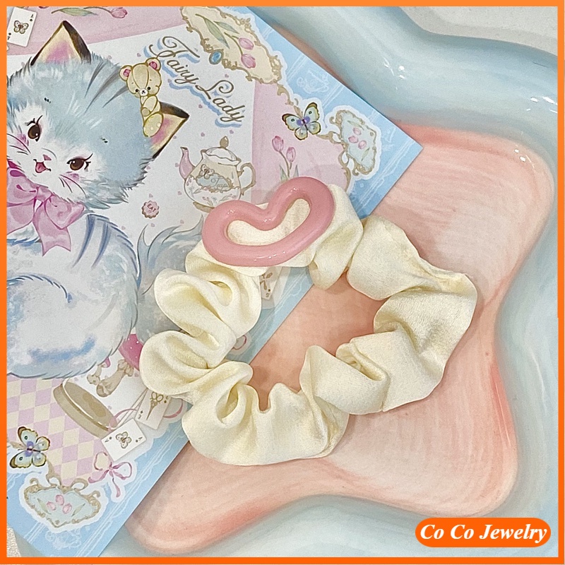 Jojo COCO ที่คาดผม แบบกลวง ขนาดใหญ่ สีครีม สไตล์เกาหลี สําหรับผู้หญิง