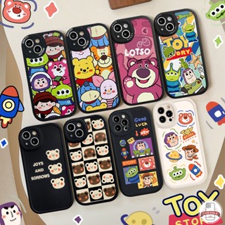 เคสโทรศัพท์มือถือ Tpu นิ่ม ปิดด้านหลัง ลายการ์ตูนหมี สตรอเบอร์รี่ เอเลี่ยน ทอยสตอรี่ เอเลี่ยนน่ารัก สร้างสรรค์ สําหรับ iPhone 8 Plus 14 Pro Max XR 11 7Plus 7 8 SE 2020