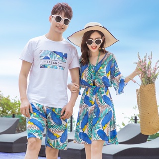         ใหม่ ชุดเดรสชายหาด พลัสไซซ์ ลาย Honeymoon Seaside Vacation Thailand Sanya แฟชั่นฤดูร้อน 2023