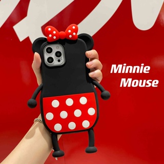 3D Doll Minnie เคสไอโฟน 14 Pro max เคส compatible for 14 13 12 11 Pro Max 14 Plus 14 Pro Max สีม่วง