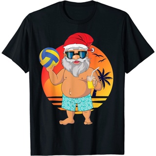 แฟชั่นใหม่ล่าสุด T-Volleyball Christmas Santa Claus Hawaiian Summer Cocktail T-Shirt