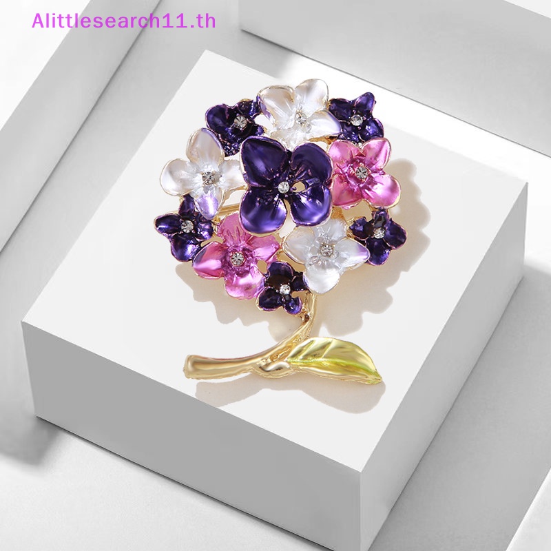 alittlesearch11-เข็มกลัดแฟชั่น-รูปดอกไม้ไฮเดรนเยีย-พืช-ไฮเดรนเยีย-ของขวัญ-สําหรับผู้หญิง