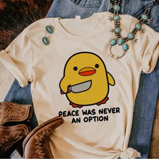 เสื้อยืด พิมพ์ลาย Peace Was Never An Option สไตล์ญี่ปุ่น สําหรับผู้หญิง