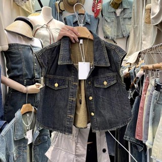 Thirteen lines of summer clothes, the new Hong Kong style loose and thin short vest coat, American retro jacket, jeans and horse clips.