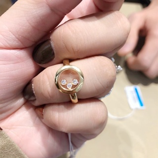 [พร้อมส่ง] Chopard  แหวนเพชรใส 18K รูปหัวใจ สีโรสโกลด์