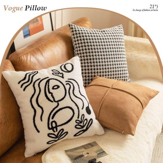 Nordic Abstract Face Embroidery Throw Pillow Cover Knotted Twisted Sofa Decoration Pillow Home Headrest Backrest Pillow Throw Pillow Cover