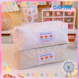 Daphs กระเป๋าดินสอ เครื่องสําอาง ทรงสี่เหลี่ยม มีซิป อเนกประสงค์ สีโปร่งใส