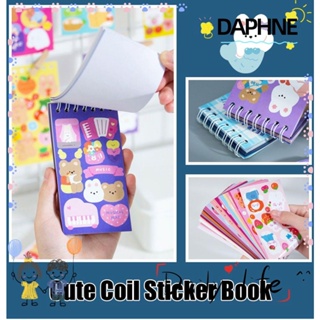 DAPHNE 50 Sheets/pack Cute Coil Sticker Book Easy to Stick Hand Account Decoration DIY Material Stickers Gift for Children Creative PET Material School Supplies Cartoon Animals Pattern