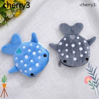 Cherry3 กระเป๋าใส่เหรียญ มีซิป รูปตุ๊กตาปลาฉลาม แบบพกพา สําหรับเด็ก