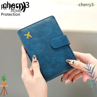 Cherry3 กระเป๋าสตางค์หนัง แบบพกพา สําหรับใส่หนังสือเดินทาง เอกสาร RFID