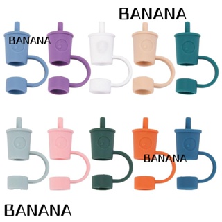 Banana1 จุกปิดหลอดดูดน้ํา แบบซิลิโคน กันกระเด็น ใช้ซ้ําได้ อุปกรณ์เสริม สําหรับแก้วน้ํา