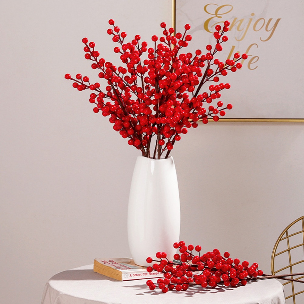 ดอกเบอร์รี่ประดิษฐ์-สีแดง-คุณภาพสูง-ยาว-224-สําหรับตกแต่งคริสต์มาส