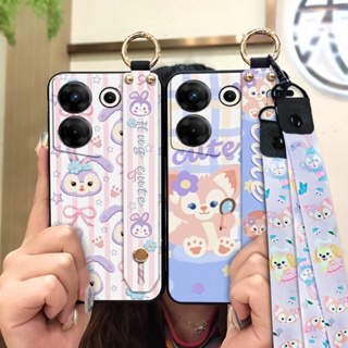 Durable ring Phone Case For Tecno Camon20 Pro 5G/CK8n protective Silicone Lanyard Soft case Wristband Anti-knock Cartoon