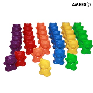 Ameesi ของเล่นตัวเลขนับเลข รูปหมี หลากสี สําหรับการเรียนการสอนห้องเรียน 60 ชิ้น