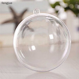 Fengjue กล่องของขวัญ ลูกบอลพลาสติกใส แบบเปิด สําหรับตกแต่งคริสต์มาส TH