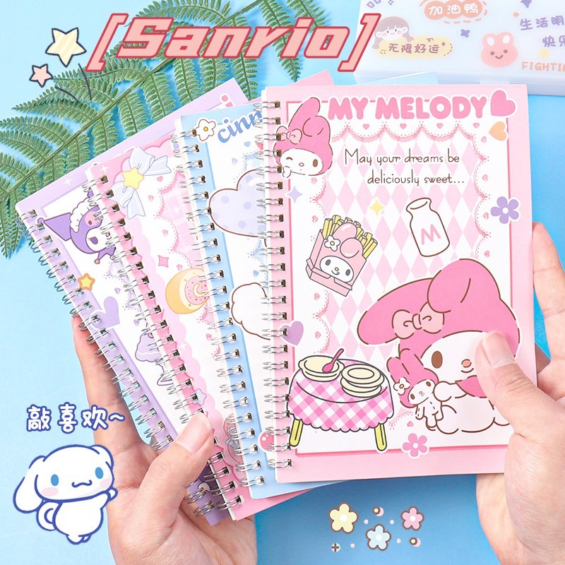 สมุดโน๊ต-ลายการ์ตูนอนิเมะ-sanrioed-kawaii-kuromi-my-melody-cinnamoroll-kitty-เหมาะกับของขวัญ-เครื่องเขียน-สําหรับเด็กนักเรียน-สํานักงาน-โรงเรียน