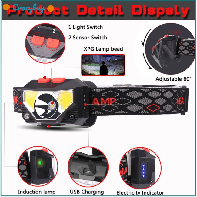 cr-ไฟฉายคาดศีรษะ-led-มัลติฟังก์ชั่น-น้ําหนักเบา-สําหรับตั้งแคมป์-ตกปลา