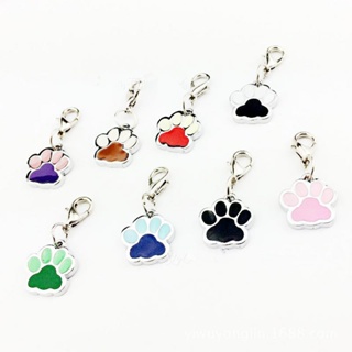 Pet Collars 17*15mm Footprints Puppy Rhinestone Pendant Clearance sale