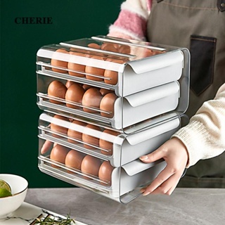 [ กล่องใส่ไข่ พร้อมที่จับ ใช้ซ้ําได้ สําหรับเคาน์เตอร์ตู้เย็น