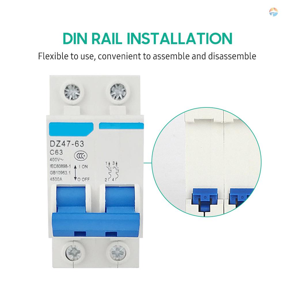 fash-เบรกเกอร์วงจรไฟฟ้า-ขนาดเล็ก-2-ขั้ว-400v-dz47-63