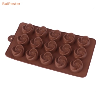 [BaiPester] แม่พิมพ์ซิลิโคน รูปหมุนได้ 15 ช่อง สําหรับทําเค้ก ช็อคโกแลต มูส ขนมหวาน โดนัท เบเกอรี่ DIY 1 ชิ้น