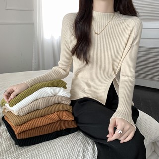 เสื้อแจ็กเก็ตกันหนาว คอเต่า ผ้าถัก ทรงหลวม ขนาดเล็ก สไตล์เกาหลี สําหรับผู้หญิง PUWB