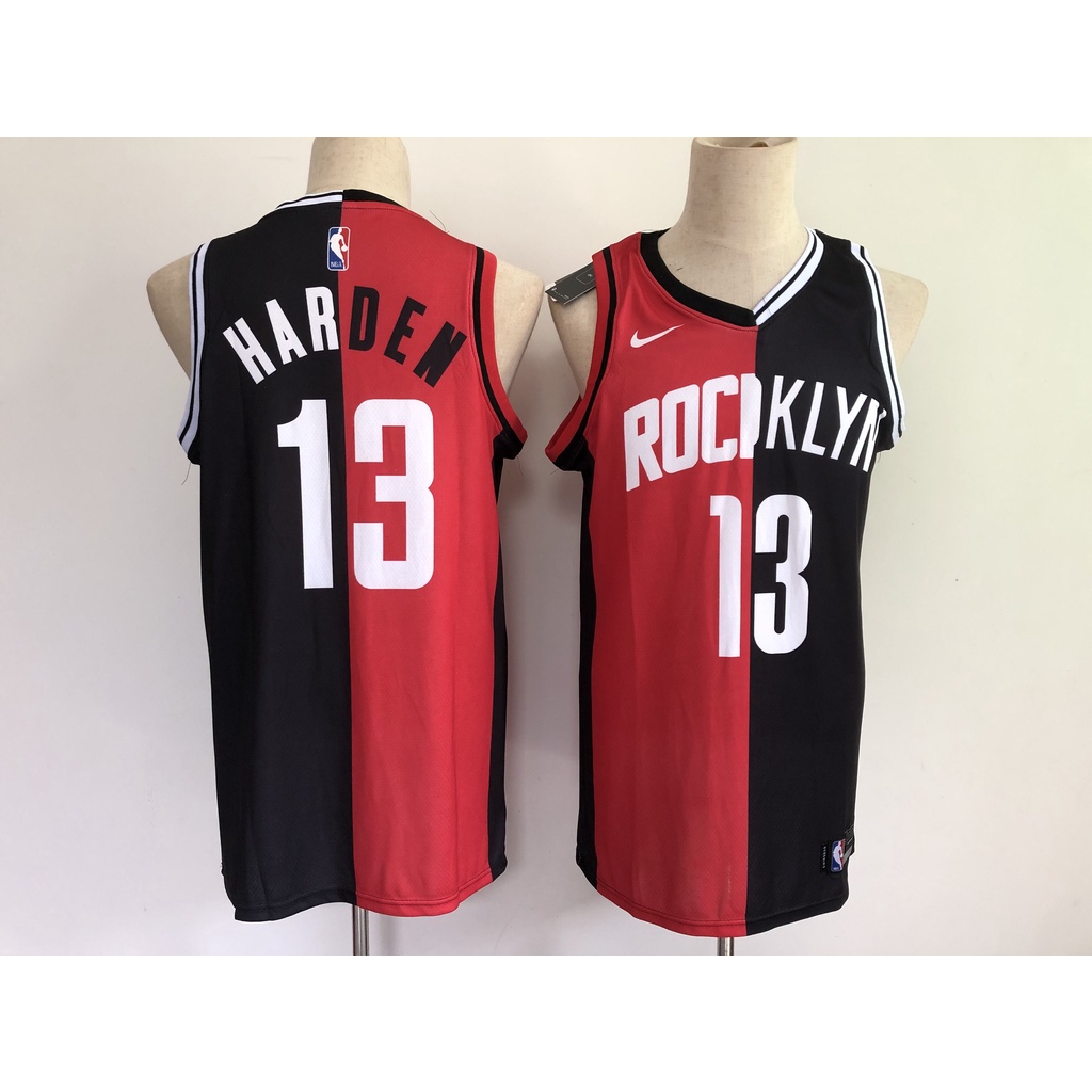 houston-rockets-13-james-harden-เสื้อบาสเก็ตบอลสีดำของผู้ชายสั้น-เสื้อยืดกีฬา