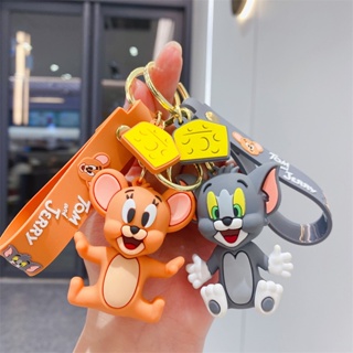 พวงกุญแจ PVC รูปการ์ตูนอนิเมะ Tom and Jerry ของขวัญวันเกิด ของเล่นสําหรับเด็ก