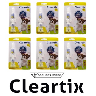 Cleartix 6 แผง (12 หลอด) ผลิตภัณฑ์ป้องกันหมัดและเห็บ หยดกำจัดเห็บหมัด สุนัข &lt;10 กก. สีเหลือง