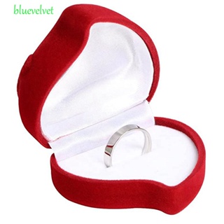 Bluevelvet กล่องเก็บแหวน ต่างหู รูปหัวใจ ดอกกุหลาบ สีแดง แบบพกพา