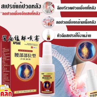 Apgar Back pain relief spray สเปรย์แก้ปวดช่วงหลัง ช่วยผ่อนคลายกล้ามเนื้อหลัง ให้ผ่อนคลายลดปวดเมื่อย