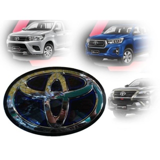 *แนะนำ* Logo แก้วโลโก้โตโยต้า 19 ซม.สีน้ำเงิน BULE HYBRID ตราสัญลักษณ์สำหรับ TOYOTA **REVO FOrtuner**2015-2022