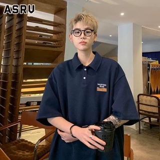 ASRV แขนสั้นผู้ชายสีทึบเรียบง่าย 2023 แฟชั่นญี่ปุ่นมาตรฐานใหม่เยาวชนที่นิยมเสื้อโปโลแขนห้าจุดแนวโน้ม