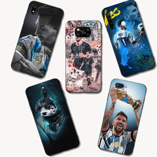 เคสโทรศัพท์มือถือ ซิลิโคนนิ่ม tpu ลาย Lionel Messi สีดํา สําหรับ xiaomi redmi 9C NFC 9A 9at 9i 7A Poco M3 Pro