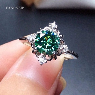 Fancy แหวนแต่งงาน ประดับเพทาย ลูกบาศก์ สีเขียว สไตล์โมเดิร์น หรูหรา แฟชั่นสําหรับผู้หญิง
