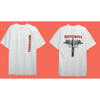  พิมพ์ลาย เสื้อยืดfashionQWT54-2 BULLET WHITE ขาวS-5XL